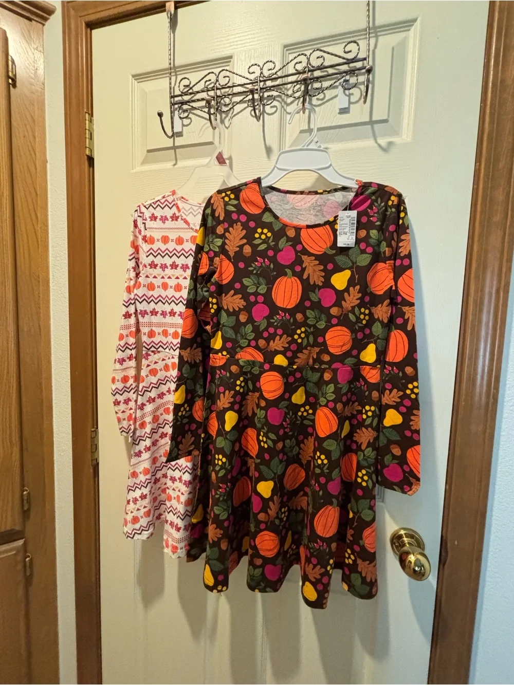 Set of 2 TCP Kids Girl Fall Harvest Pumpkin Thanksgiving Dress Lot Size XL